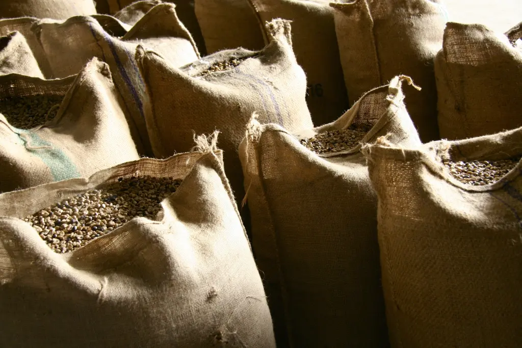 Säcke voller Kaffeebohnen
